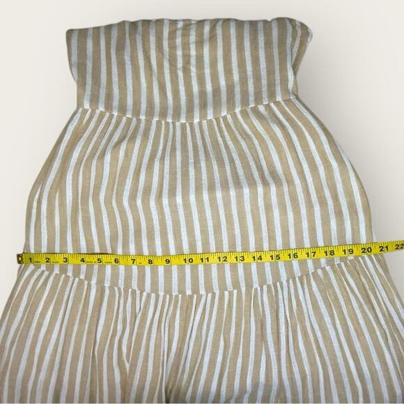 NWT | Elan | Khaki Stripe Spaghetti Strap Maxi Dress | White/Beige | Small - Picture 10 of 12